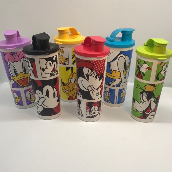 Disney Tupperware Tumblers Cup with Flip-Top Seal Set of 6 - Picture 1 of 16